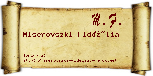 Miserovszki Fidélia névjegykártya
